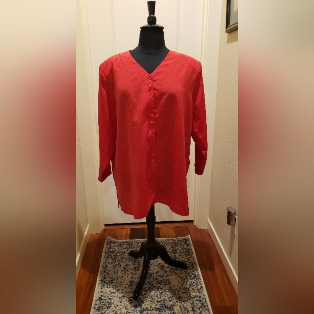 Vintage Silhouttes Red Women's Tunic Top